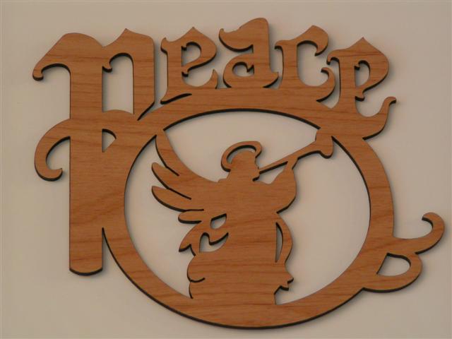 Wooden Peace Ornament